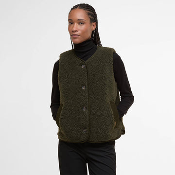 Barbour Womens Luciana Fleece Gilet Olive - Parasol Store