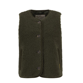 Barbour Womens Luciana Fleece Gilet Olive - Parasol Store