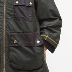 Barbour Womens Luella Waxed Jacket Fern/Ancient Tartan - Parasol Store
