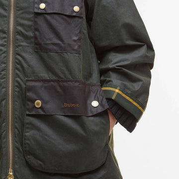 Barbour Womens Luella Waxed Jacket Fern/Ancient Tartan - Parasol Store