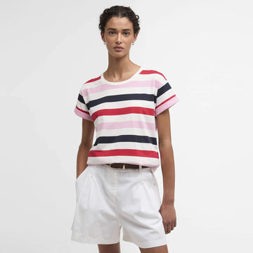 Barbour Womens Lyndale T-Shirt Poppy Red Multi