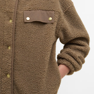 Barbour Womens Mabel Fleece Military Brown - Parasol Store