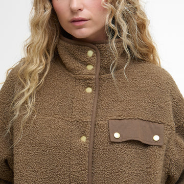 Barbour Womens Mabel Fleece Military Brown - Parasol Store