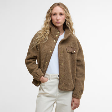 Barbour Womens Mabel Fleece Military Brown - Parasol Store