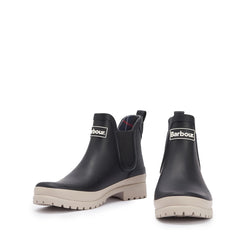 Barbour Womens Mallow Chelsea Welly Black/White Pepper - Parasol Store