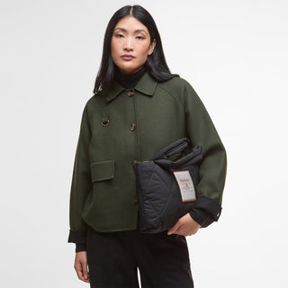 Barbour Womens Mariah Quilted Mini Tote Bag Black/Ancient - Parasol Store