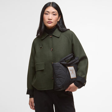 Barbour Womens Mariah Quilted Mini Tote Bag Black/Ancient - Parasol Store