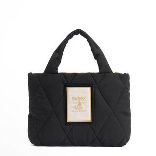 Barbour Womens Mariah Quilted Mini Tote Bag Black/Ancient - Parasol Store