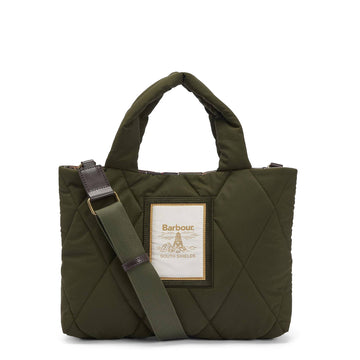 Barbour Womens Mariah Quilted Mini Tote Bag Olive - Parasol Store