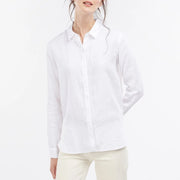 Barbour Womens Marine Relaxed Shirt White - Parasol Store