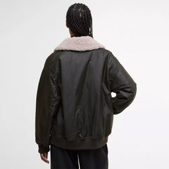 Barbour Womens Maxine Waxed Bomber Jacket Archive Olive - Parasol Store