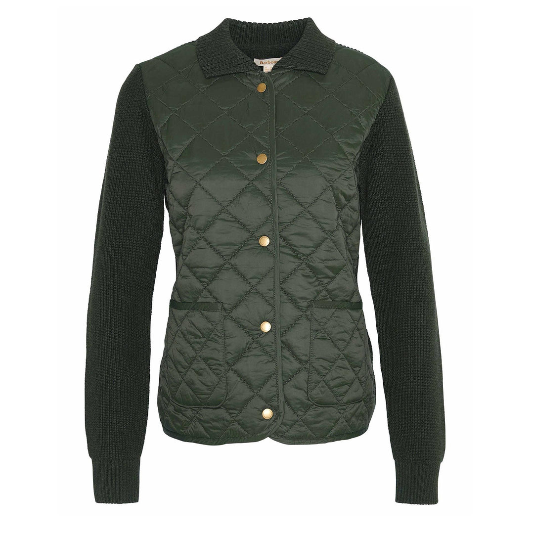Barbour Womens Moors Knitted Cardigan Olive - Parasol Store