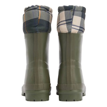 Barbour Womens Mowbray Mid Wellingtons Olive / Ancient Tartan - Parasol Store