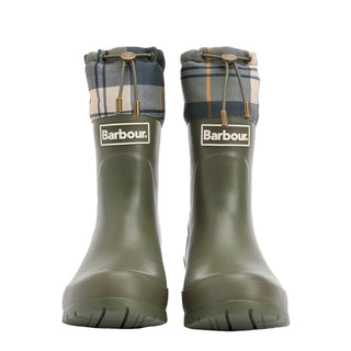 Barbour Womens Mowbray Mid Wellingtons Olive / Ancient Tartan - Parasol Store