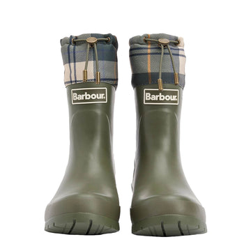 Barbour Womens Mowbray Mid Wellingtons Olive / Ancient Tartan - Parasol Store