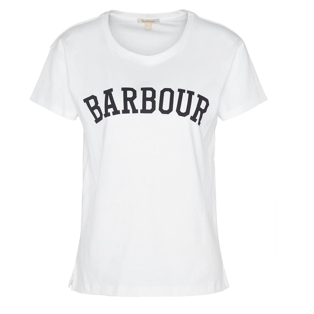 Barbour Womens Northumberland Classic T-Shirt White / Navy - Parasol Store