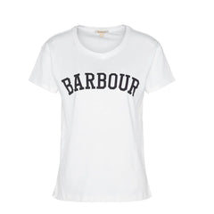 Barbour Womens Northumberland Classic T-Shirt White / Navy - Parasol Store