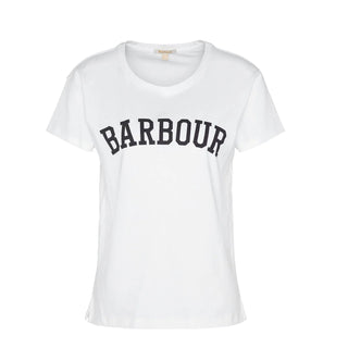 Barbour Womens Northumberland Classic T-Shirt White / Navy - Parasol Store