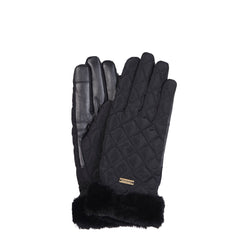 Barbour Womens Norwood Quilted Gloves Black - Parasol Store