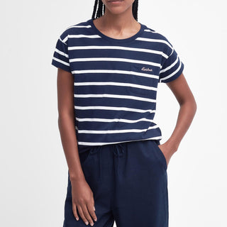Barbour Womens Otterburn Stripe T-Shirt Navy / White Stripe - Parasol Store