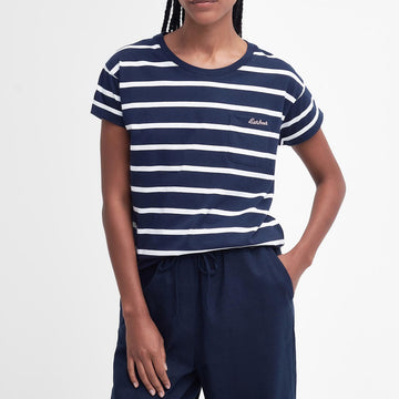 Barbour Womens Otterburn Stripe T-Shirt Navy / White Stripe - Parasol Store