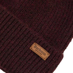 Barbour Womens Pendle Beanie Hat Wine - Parasol Store