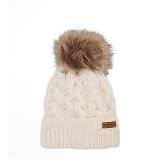 Barbour Womens Penshaw Beanie & Scarf Gift Set Cloud