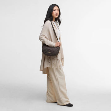 Barbour Womens Quilted Sling Shoulder Bag Olive - Parasol Store