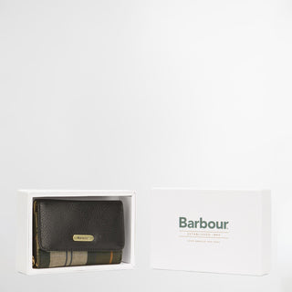 Barbour Womens Rosa Leather French Purse Black/Ancient - Parasol Store