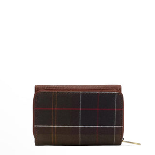 Barbour Womens Rosa Leather French Purse Brown/Classic Tartan - Parasol Store