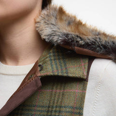 Barbour Womens Rosemary Wool Gilet Arabesque/Brown - Parasol Store