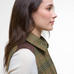 Barbour Womens Rosemary Wool Gilet Arabesque/Brown - Parasol Store