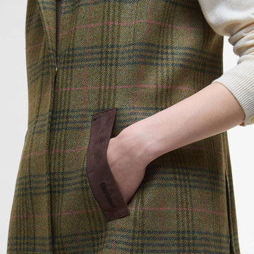 Barbour Womens Rosemary Wool Gilet Arabesque/Brown - Parasol Store