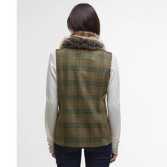 Barbour Womens Rosemary Wool Gilet Arabesque/Brown - Parasol Store