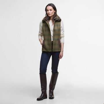 Barbour Womens Rosemary Wool Gilet Arabesque/Brown