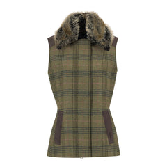 Barbour Womens Rosemary Wool Gilet Arabesque/Brown - Parasol Store