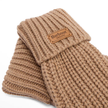 Barbour Womens Saltburn Knitted Gloves Mink