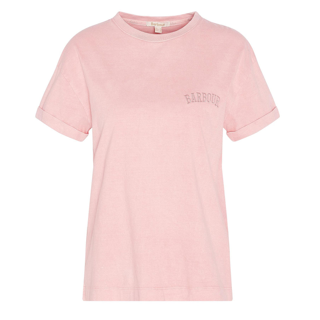 Barbour Womens Sandgate Logo T-Shirt Shell Pink - Parasol Store