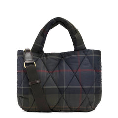 Barbour Womens Tartan Arlene Mini Quilted Tote Bag Shadow Classic Tartan