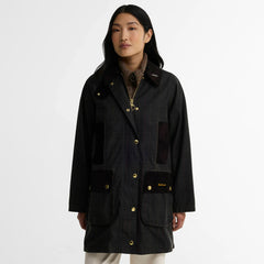 Barbour Womens Tartan Reimagined Icons Modern Beaufort Wax Jacket Classic Tartan / Olive