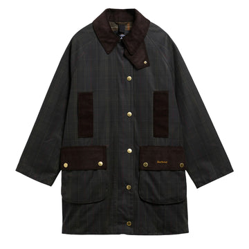 Barbour Womens Tartan Reimagined Icons Modern Beaufort Wax Jacket Classic Tartan / Olive