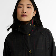 Barbour Womens Tartan Reimagined Icons Modern Beaufort Wax Jacket Classic Tartan / Olive