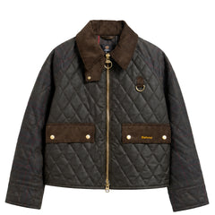 Barbour Womens Tartan Reimagined Icons Quilted Spey Wax Jacket Olive / Classic