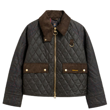 Barbour Womens Tartan Reimagined Icons Quilted Spey Wax Jacket Olive / Classic