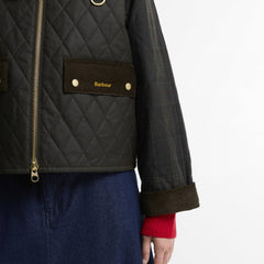 Barbour Womens Tartan Reimagined Icons Quilted Spey Wax Jacket Olive / Classic