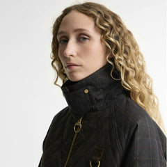 Barbour Womens Tartan Reimagined Icons Quilted Spey Wax Jacket Olive / Classic