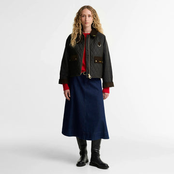 Barbour Womens Tartan Reimagined Icons Quilted Spey Wax Jacket Olive / Classic