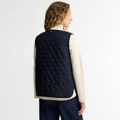 Barbour Womens Tartan Reimagined Icons Reversible Quilted Liner Dark Navy / Birchwood