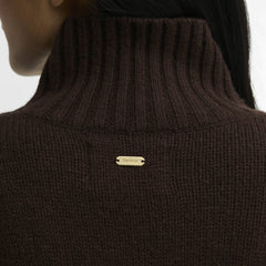 Barbour Womens Woodhouse Cashmere Blend Funnel Neck Knitted Jumper Rustic