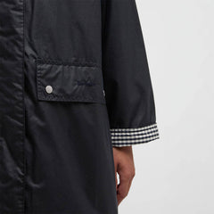 Barbour Womens Wren Waxed Jacket Royal Navy / Navy Gingham Check